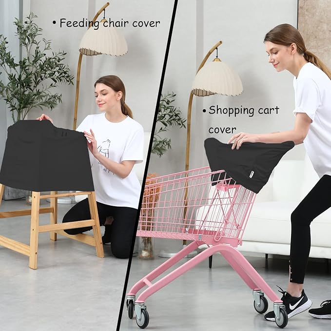 Carseat Covers for Baby Breastfeeding – Multi use Car Seat Canopy Cover, Infant Stroller Canopy Cover for Boy and Girls (Black Print)-CubbioJoy