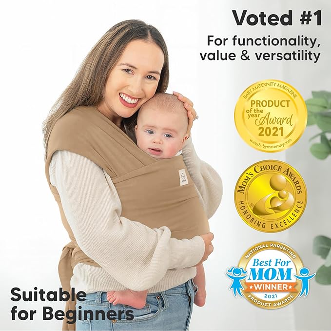 KeaBabies Baby Wrap Carrier - All in 1 Original Baby Carrier Newborn to Toddler Sling, Easy to Wear, Hands Free Bonding, Lightweight, Breathable Infant Wraps (Warm Hearth)-CubbioJoy