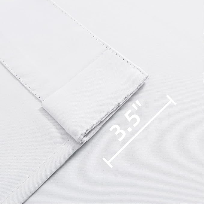 Joydeco Custom Blackout Curtains for Bedroom, 1 Panel Room Darkening Curtains & Drapes for Living Room Window Rod Pocket Back Tab (Custom Size,Pure White)-CubbioJoy