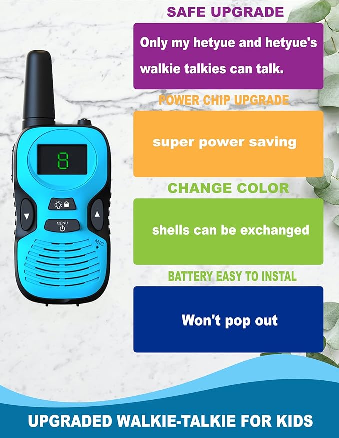 2Pcs Walkie Talkies for Kids Toys: Outdoor Toys for 3 4 5 6 7 8 9 10 11 12 Year Old Boys Girls Walkie Talkie Birthday Gifts - Long Range Camping Backyard Wakie-Talkies Party Favors Walky Talky-CubbioJoy