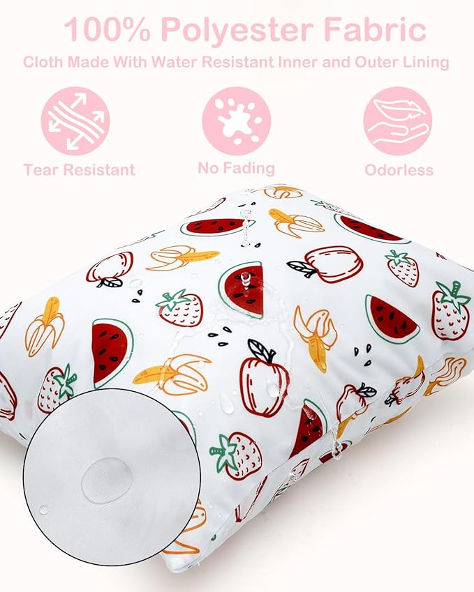 ALVABABY 3 Cloth Diaper Wet Dry Bags Waterproof Reusable with Two Zippered Pockets Travel Beach Pool Daycare Soiled Baby Items Yoga Gym Bag for Swimsuits or Wet Clothes Small Medium Large 3L-ZM27-CubbioJoy