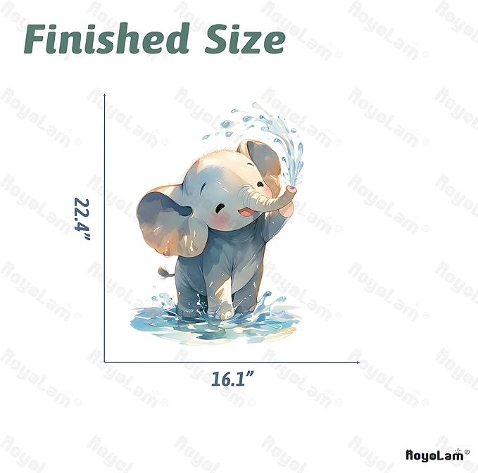 Cartoon Baby Elephant Wall Decals Removable Animal Vinyl Stickers for Nursery Bathroom and Kids Playroom Water Play Decor Peel and Stick Wall Art-CubbioJoy