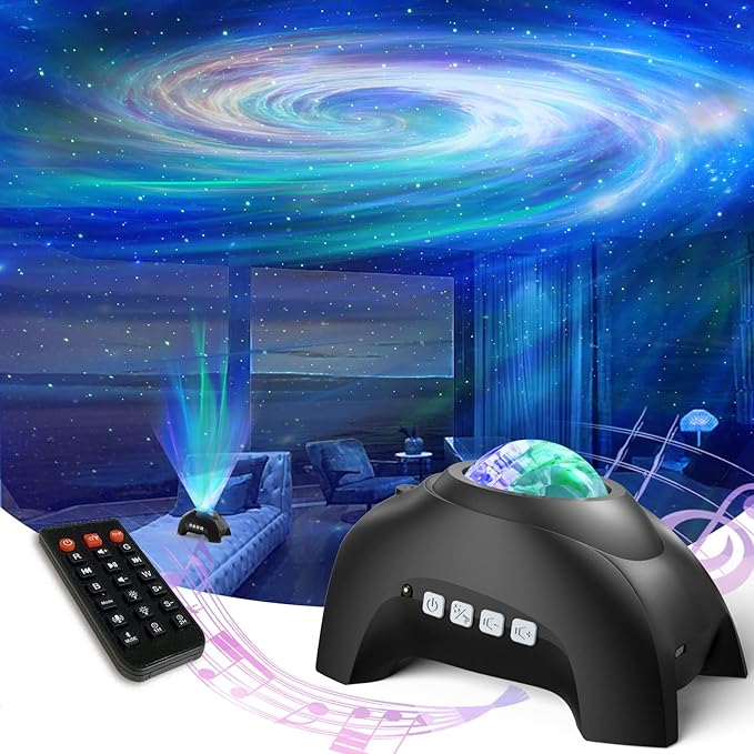 AIRIVO Star Projector, Galaxy Light Projector, Night Light Projector & Music Speaker & White Noise, Sound Machine Projector for Kids Adults, Bedroom, Room Decor, Party, Ceiling-CubbioJoy