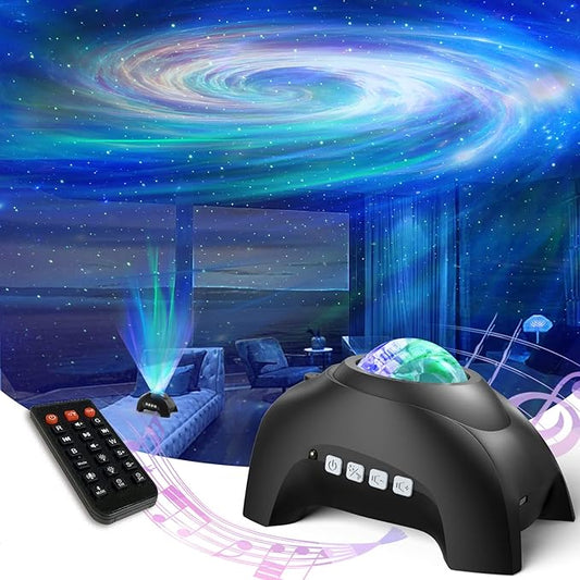 AIRIVO Star Projector, Galaxy Light Projector, Night Light Projector & Music Speaker & White Noise, Sound Machine Projector for Kids Adults, Bedroom, Room Decor, Party, Ceiling-CubbioJoy