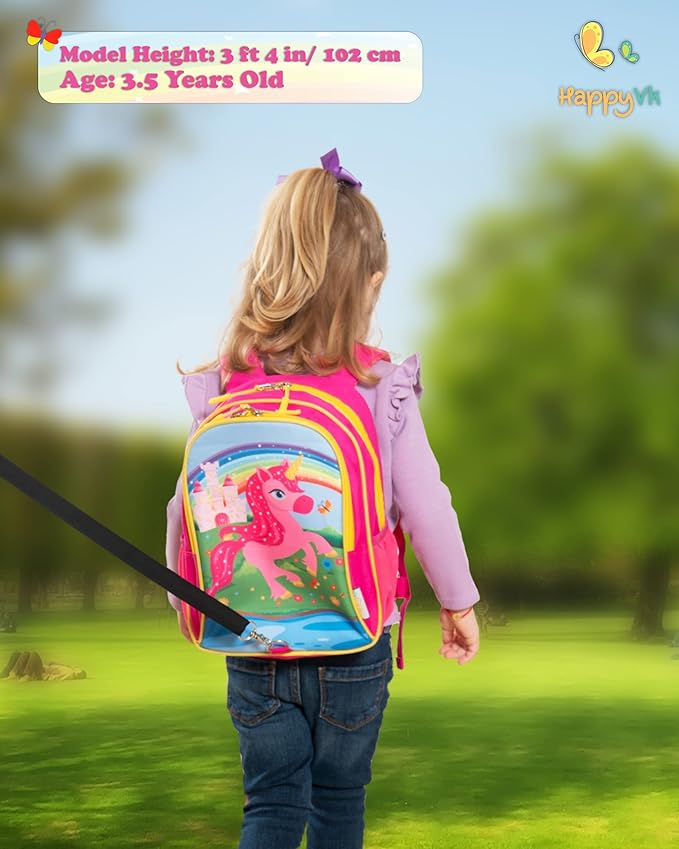 Backpack with Leash for Kids-Anti Lost Walking Toddler Leash-Unicorn design-for 1-4 Years Old Girls-CubbioJoy