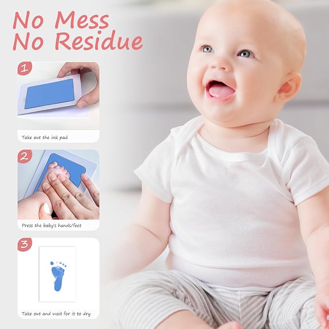 Inkless Baby Hand and Footprint Kit,Clean Touch Ink Pad for Baby Footprint Kit,No Mess Dog Paw Print Kit,DIY Footprint Ink for Baby Keepsake Gifts for Boys and Girls-CubbioJoy