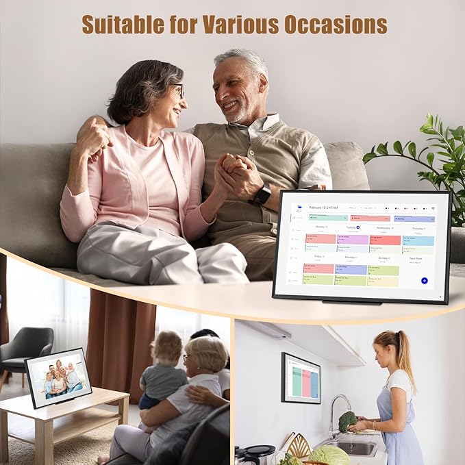 15.6 inch Wall Planner Digital Calendar Electronic Calendar Chore Chart,2025 Smart Touchscreen Full HD Interactive Display for Family Schedules,Wall/Desk Mountable for Seamless Scheduling/Organizing-CubbioJoy