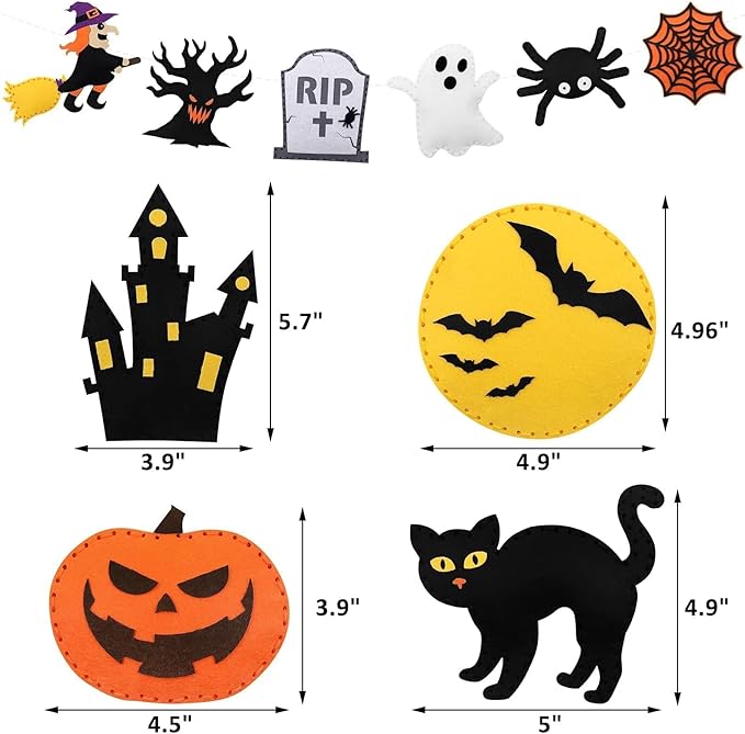 CiyvoLyeen Halloween Craft Kit Kids DIY Crafting and Sewing Set HalloweenStuffed Animal Felt Plushie for Girls and Boys Educational Beginners Sewing Set Sewing Kits for Kids Age 8 9 10 11 12-CubbioJoy