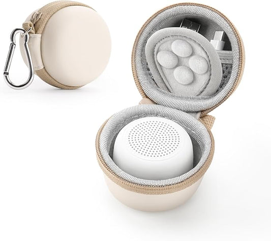 Carrying Case for Babelio White Noise Machine, Mini Sound Machine Protective Compact Traveling Storage Bag, Scratches Shockproof Waterproof (Only Case) (Beige, S)-CubbioJoy
