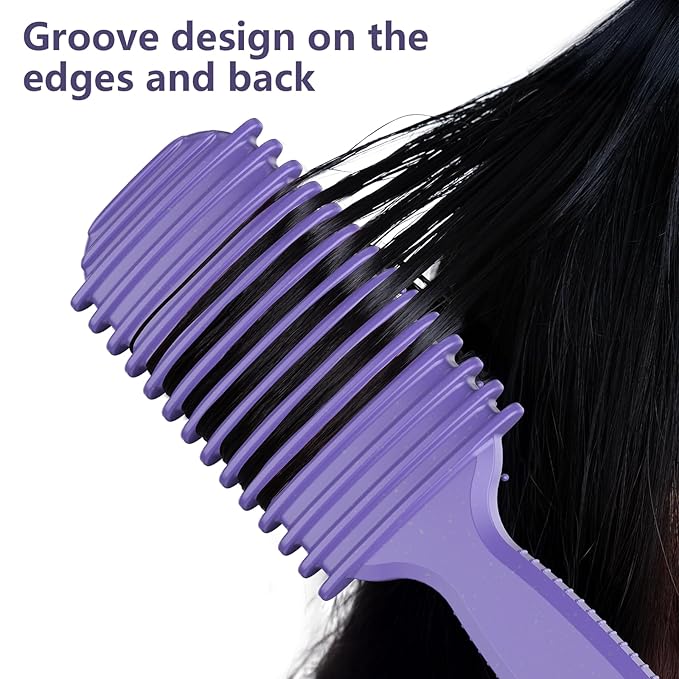 Curl Defining Brush, Curly Hair Brush, Slick Back Hair Brush, For Combing and Shaping Curls in All Hairstyles to Reduce Pulling (Purple)-CubbioJoy