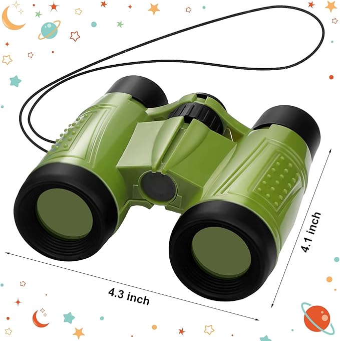 Deekin 16 Toy Binoculars for Kids with Neck String Learning Novelty Binocular Bulk Jungle Safari Hunting Party Favor for Explorer Gifts Bird Watching Camping Hunting, 4.3 x 4.1 Inch(Multicolor)-CubbioJoy