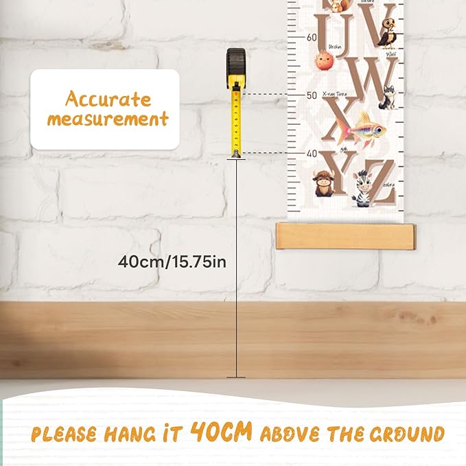 Customize Name Growth Chart Wall, Cute Letters Canvas Height Chart for Kids, Height Indicator Tape Ruler Growth Chart Decor, Toddler Room Decoration, Baby Measuring Board-CubbioJoy