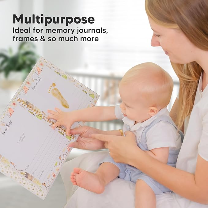 4-Pack Inkless Baby Hand and Footprint Kit - Mess Free Ink Pad for Newborn Keepsake, Dog Nose & Paw Print Kit, Clean Touch Ink Pad for Baby Hand & Footprints, Ideal New Mom Gifts (Gold/Silver)-CubbioJoy