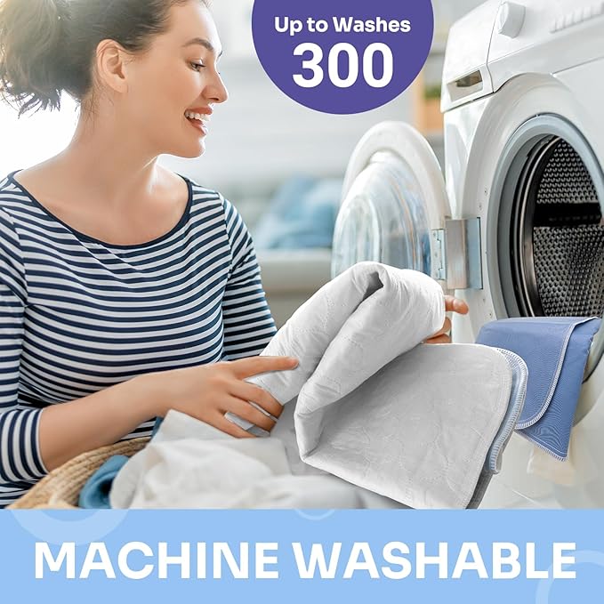 4-Layer Ultra Soft Quilted Bed Pads, 18" x 24" (3 Pack), Heavy Absorbency Underpad, Machine Washable, Mattress Protection for Elderly Seniors, Kid and Pets-CubbioJoy