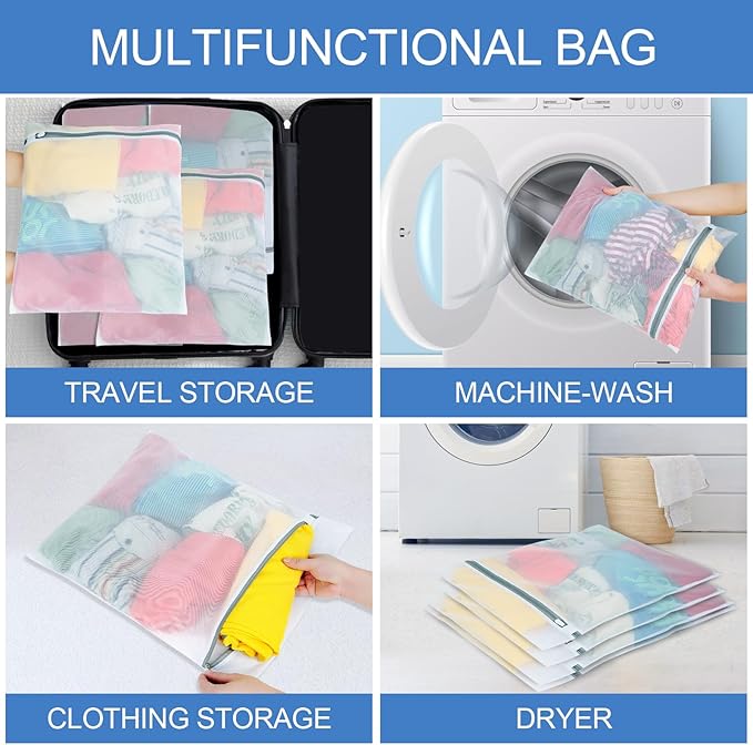 4Pcs Mesh Laundry Bags for Delicates（ 2L,2XL ）,Laundry Bags Mesh Wash Bags,Laundry Bag For Washing Machines,For clothes, pants, skirts, outerwear, anti knot-CubbioJoy