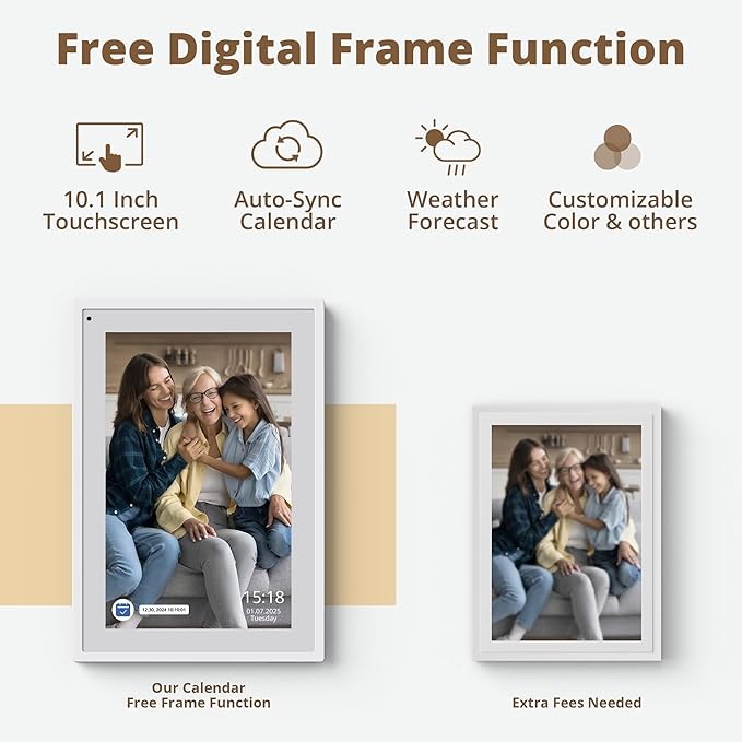 10.1" Digital Calendar Chore Chart – 1080P Full HD Interactive Touchscreen, Smart Family Planner, Hearth Display Digital Wall & Desk Mountable for Seamless Scheduling-CubbioJoy