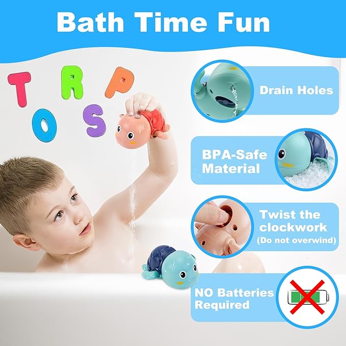 Bath Toys Kids Age 1-3 - Foam Bath Letters And Numbers Abc Alphabet Learning Toys Bathtub Toys Toddlers 2-4 Water Pool Shower Tub Toy Babies Infant 6-9-12-18-24 Months Gifts For 1-6 Year Old Boy Girl-CubbioJoy