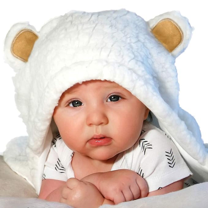 Jam Naturals-Cute Bear Organic Newborn Swaddle Wrap-Gender Neutral Soft Baby Blanket, Newborn Baby Registry Gift (Golden Brown, 0-3m)-CubbioJoy