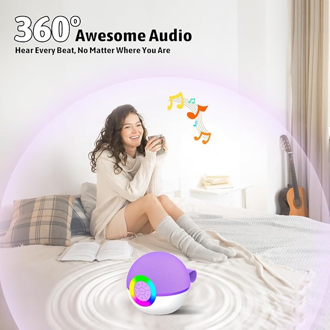 Karaoke Microphone Machine Toys for Kids Adults, Mini Portable Bluetooth Speaker with 2 Wireless Mics, Christmas Birthday Gifts for Boys Girls Ages 3 4 5 6 7 8 9 10 11 12+ Year (Purple)-CubbioJoy