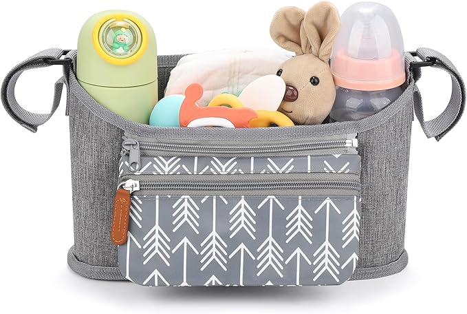 Accmor Universal Stroller Organizer with Detachable Phone Bag, Stroller Bag Caddy Organizer Stroller Accessories for Uppababy, Baby Jogger, Nuna, Doona, Britax Strollers-CubbioJoy