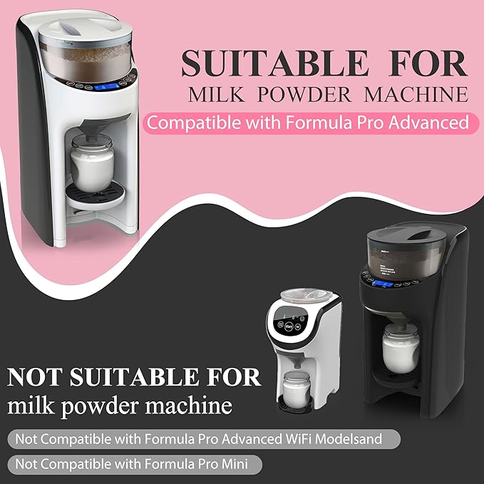 4 Sets Replacement Funnel Compatible with Baby Brezza Replacement Parts Funnel and Cover Baby Formula Dispenser, Grey-CubbioJoy