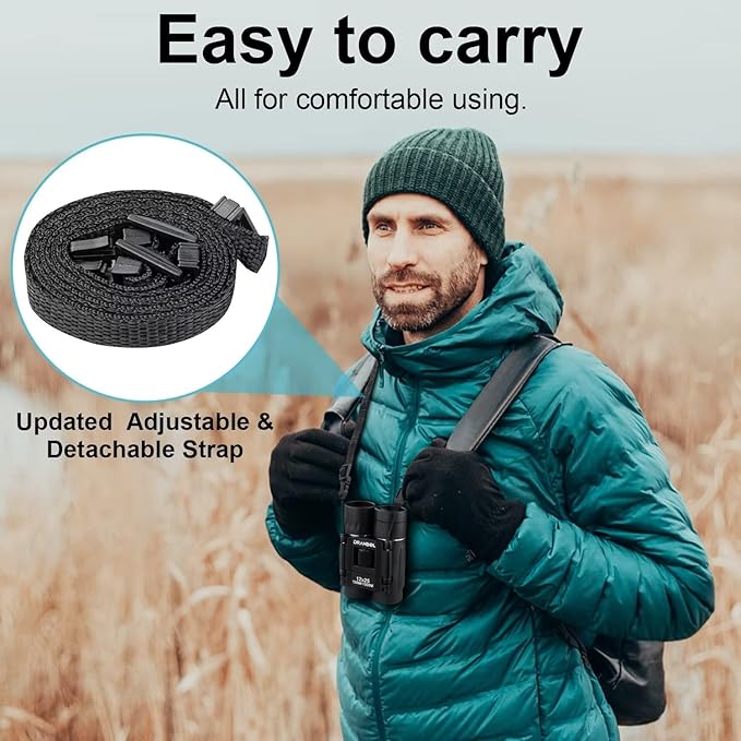 12X25 Mini Pocket Binoculars for Adults Kids, Small Compact Binoculars for Bird Watching, Opera Concert-CubbioJoy