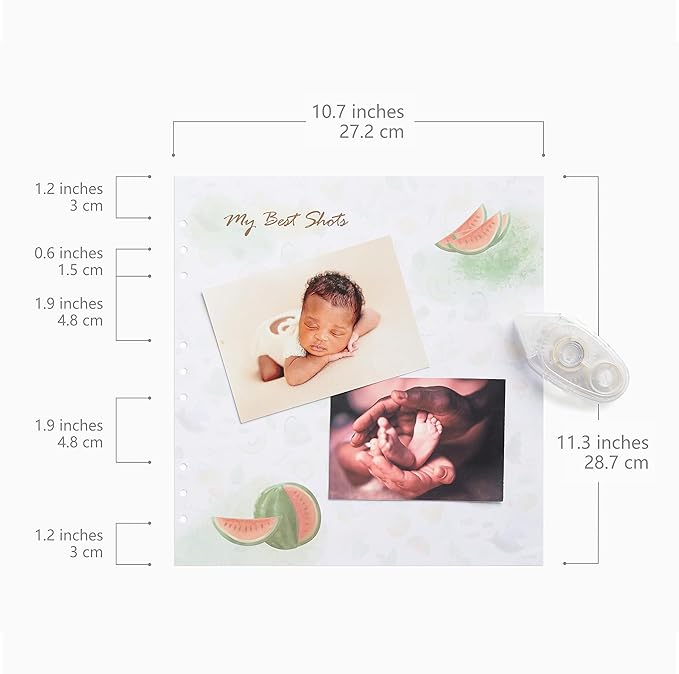 Baby Memory Book Extra Pages for Photos and Notes – Baby Book “Choose Joy” | 10 Additional Paper Sheets for Loose-Leaf Baby Keepsake Photo Album for Newborn Girls Boys | Refill Paper Set-CubbioJoy