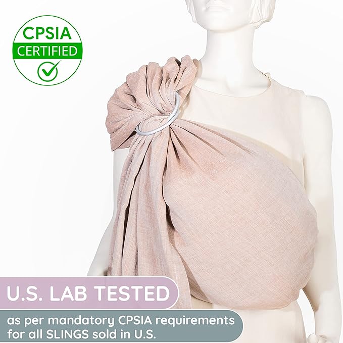 Baby Ring Sling – Breathable 100% Cotton Wrap for Infant Support, Baby Sling Carrier – Adjustable Muslin Fabric, Sunset Rose Baby Sling Wrap - Soft Chest Hold for Travel-CubbioJoy