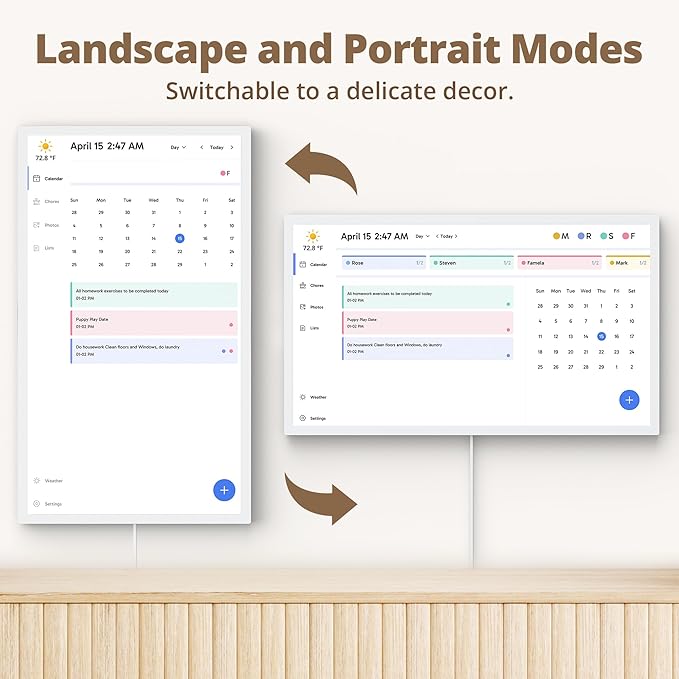 32" Digital Calendar Chore Chart – 1080P Full HD Interactive Touchscreen, Smart Family Planner, Hearth Display Digital Wall & Desk Mountable for Seamless Scheduling-CubbioJoy