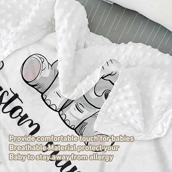 Custom Name Crib Bedding Set - Elephant Pattern, Personalized Yellow Floral Nursery Bedding 3-Piece Set– Soft Blanket, Fitted Sheet, Changing Pad Cover – for Newborns Girls Nursery Gifts-CubbioJoy