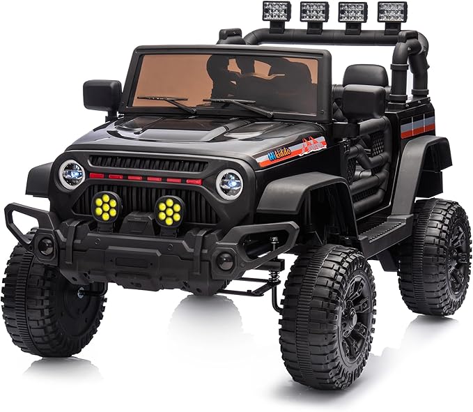 12V Kids Ride on Car Truck, Kids Electric Vehicles Car Ride on Toy for Toddlers 3-5 with Remote Control - Black-CubbioJoy