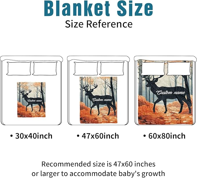 Custom Name Crib Bedding Set - Orange Sika Deer Pattern, Personalized Nursery Bedding 3-Piece Set– Soft Blanket, Fitted Sheet, Changing Pad Cover – for Newborns Girls Nursery Gifts-CubbioJoy