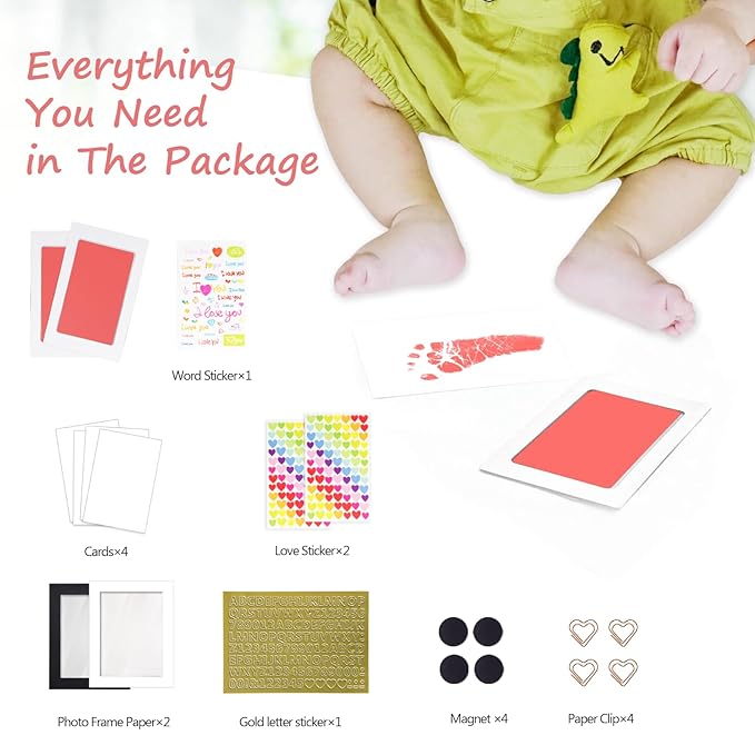 Inkless Baby Hand and Footprint Kit,Clean Touch Ink Pad for Baby Footprint Kit,No Mess Dog Paw Print Kit,DIY Footprint Ink for Baby Keepsake Gifts for Boys and Girls-CubbioJoy