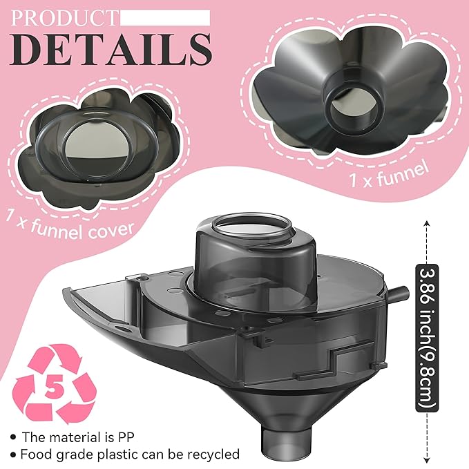 1 Sets Replacement Funnel Compatible with Baby Brezza Replacement Parts Funnel and Cover Baby Formula Dispenser, Grey-CubbioJoy