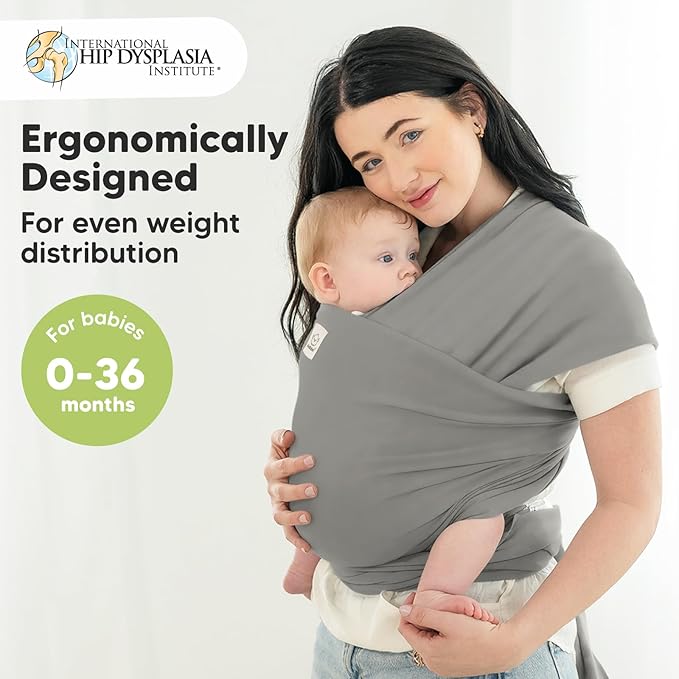 KeaBabies Baby Wrap Carrier - All in 1 Original Baby Carrier Newborn to Toddler Sling, Easy to Wear, Hands Free Bonding, Lightweight, Breathable Infant Wraps (Graphite)-CubbioJoy