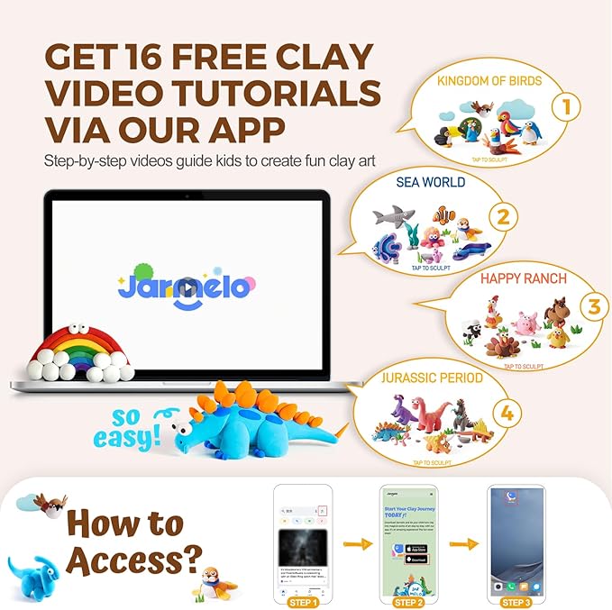 Air Dry Clay for Kids, 24 Colors Modeling Clay Kit with Storage Box & Sculpting Tools, Magic Molding Clay for Boys & Girls Crafts Gift, Age 6-12 Year Olds-CubbioJoy