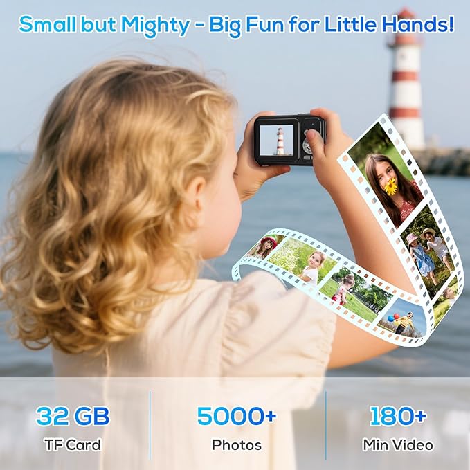 Digital Camera for Kids, WITYEAH 48MP FHD 1080P Point and Shoot Digital Cameras with 16X Zoom Anti-Shake, Compact Portable Cameras for Photography, for Boys Girls Teens Beginners-CubbioJoy