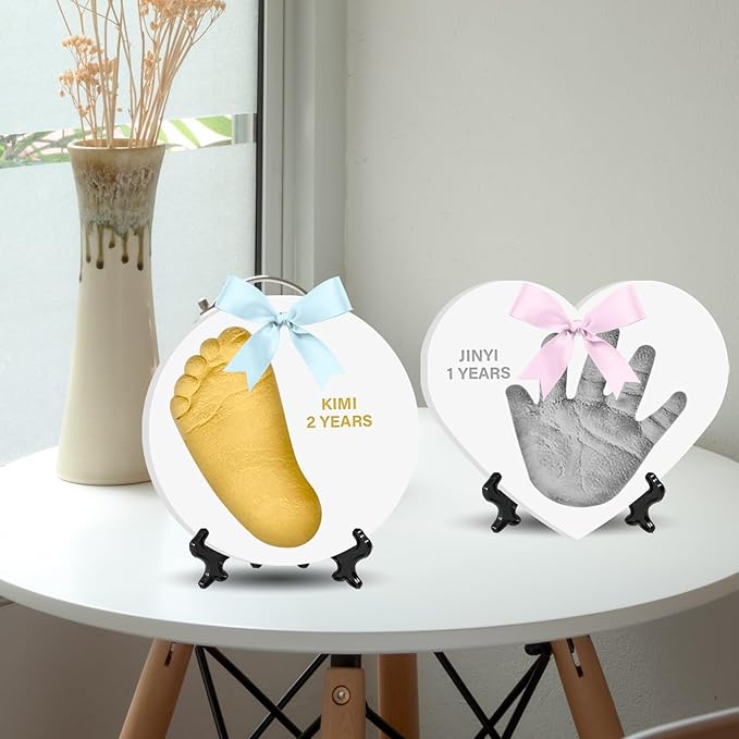 Baby Hand & Footprint Keepsake Kit - Personalized Handprint Footprint Ornament for Newborn Babies, New Mom Gifts, Baby Shower & Registry, Nursery Picture Frame, Pet Paw Print Ornament-CubbioJoy