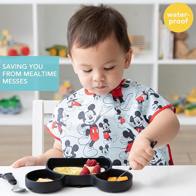 Bumkins Bibs - Toddler Bibs, Waterproof, Large for 1-3 Years, Short Sleeve-CubbioJoy