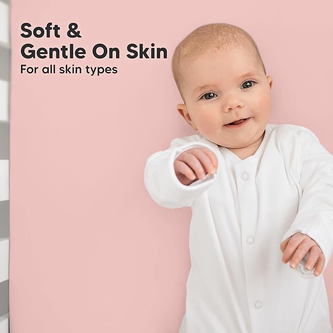 KeaBabies 2-Pack Organic Crib Sheets for Boys, Girls - 52x28 Fitted Crib Mattress Sheet Neutral, Breathable Jersey Cotton Cover for Baby Bed, Toddler Mattress, Soft & Cute Prints (Rose)-CubbioJoy