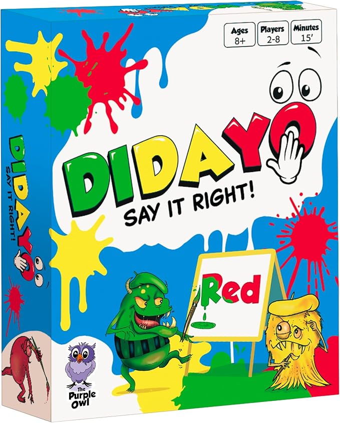 DiDaYo - Fast Paced Family Games, Brain Teaser Card Game for Kids 8-12, Ideal Speed Color Game for Teens and Adults, Fun Slumber Party Games, 2-8 Players, Travel Friendly-CubbioJoy