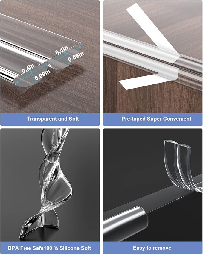 Corner Protectors, Clear Corner Protector Baby Proofing, Soft Edge Protectors,32.8ft(10M) Corner Guards Furniture Corner&Edge Safety Bumpers with Upgraded Strong Adhesive for Furniture&Sharp Corners-CubbioJoy