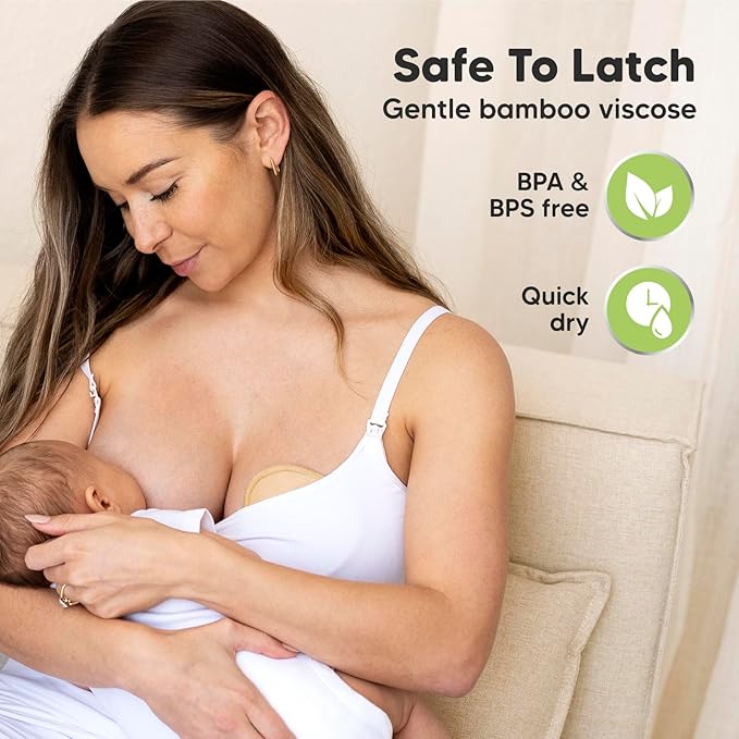 14-Pack Organic Nursing Pads - Washable Breast Pads for Breastfeeding, Nursing Bra Nipple Pads for Breastfeeding, Pumping Bra Reusable Breast Pads, Maternity Breastfeeding Bra Pads (Neutrals, L 4.8")-CubbioJoy