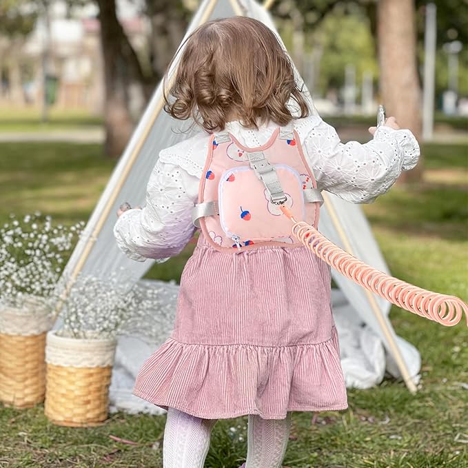 Accmor Toddler Harness Leash, Collapsible Cute Rabbit Kids Leash + Anti Lost Wrist Link for Outdoor Travel, Soft Child Walking Harness Tether Wristband Assistant Strap Belt Protector for Baby Girls-CubbioJoy