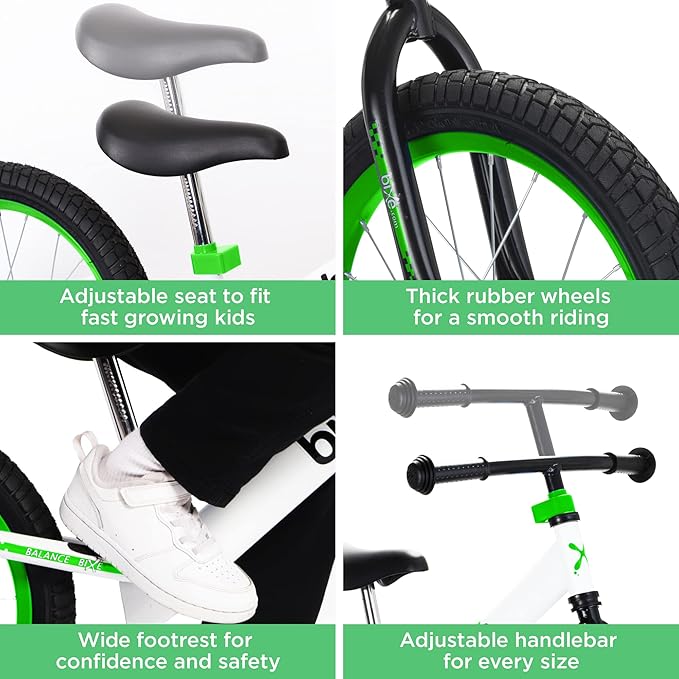 Balance Bike: for Big Kids Aged 4, 5, 6, 7, 8 and 9 Years Old - No Pedal Sport Training Bicycle | 16inch Wheel-CubbioJoy