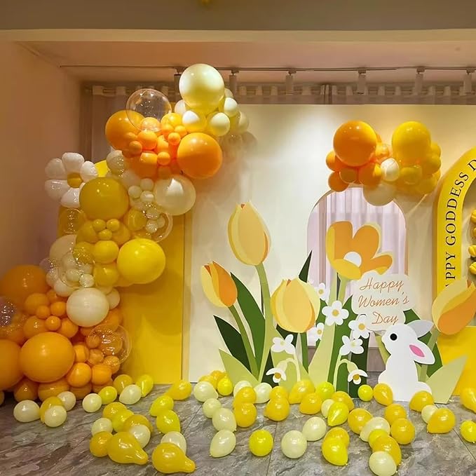 140pcs Yellow Round Balloons Different Sizes 18 12 10 5 Inch Latex Balloons for Arch Decoration Party Balloon Kit for Graduation Birthday Party Wedding Balloon Baby Shower Decoration-CubbioJoy