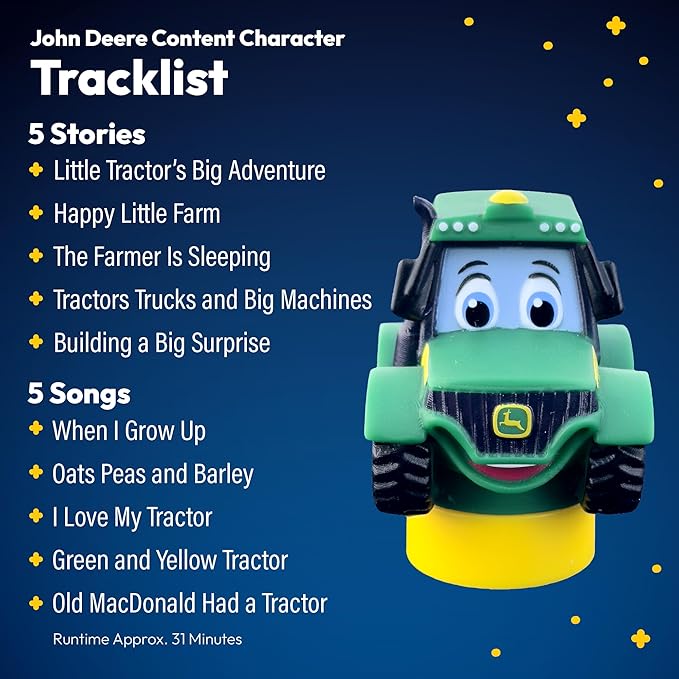 John Deere Tractor Figurine Cartridge – Projects 5 Farm Stories and 5 Songs, Over 30 Minutes of Audio Content | Gift and Toy for Ages 3+-CubbioJoy