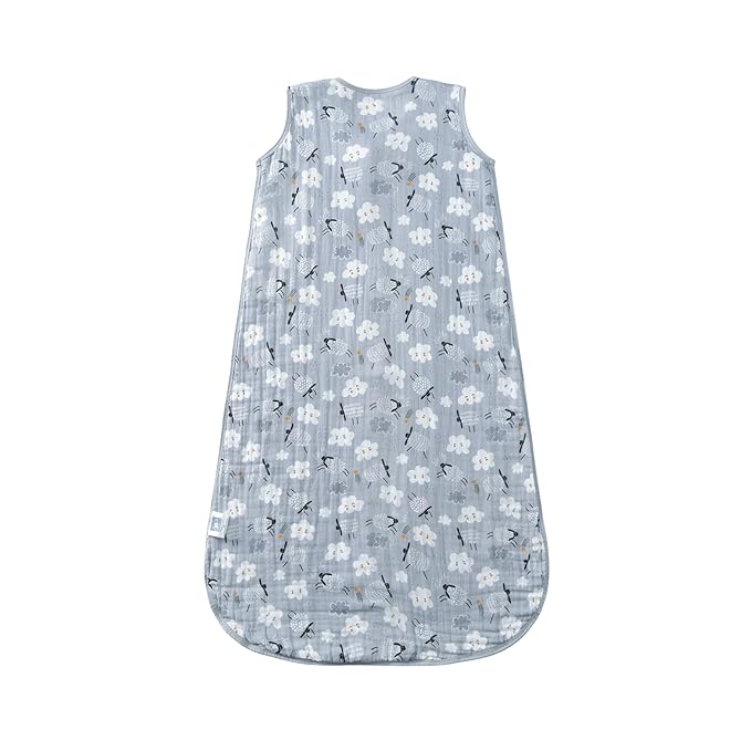 Baby Sleep Sack 2-4 T Baby Wearable Blanket 100% Organic Cotton 0.5 TOG Toddler Sleep Sacks 2- Way Zipper Soft 4 Layers 2T 3T 4T Sheep-CubbioJoy