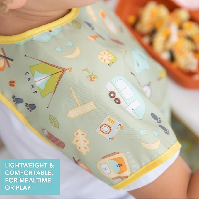 Bumkins Bibs - Toddler Bibs, Waterproof, Large for 1-3 Years, Short Sleeve-CubbioJoy