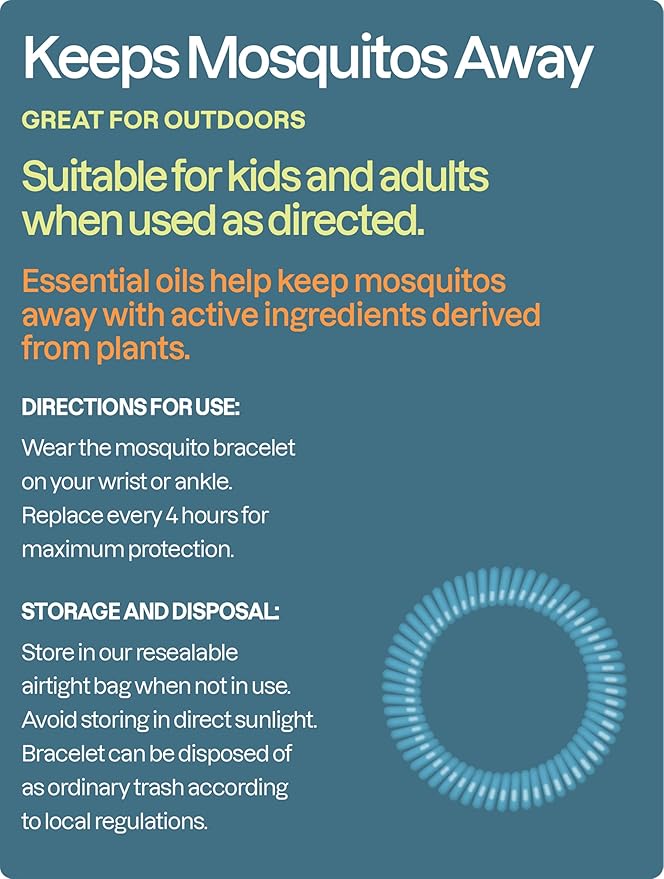 Cliganic 50 Pack Mosquito Repellent Bracelets for Adults & Kids - Natural DEET-Free Bands, Individually Wrapped-CubbioJoy